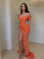 Sequin Off Shoulder Mermaid Long Prom Dresses, FC7041