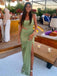 Spaghetti Straps Mermaid Slit Sequin Long Prom Dresses, FC7044