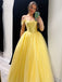 A-line Tulle Off Shoulder Princess Long Elegant Prom Dresses, FC7049