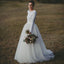 Simple White Long Sleeves Cheap Custom Make Long Wedding Dresses, WG603