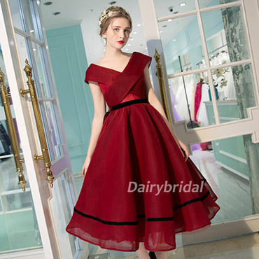 Organza Homecoming Dress, V-Back Homecoming Dress, Sleeveless Homecoming Dress, V-Neck Junior School Dress, DA896